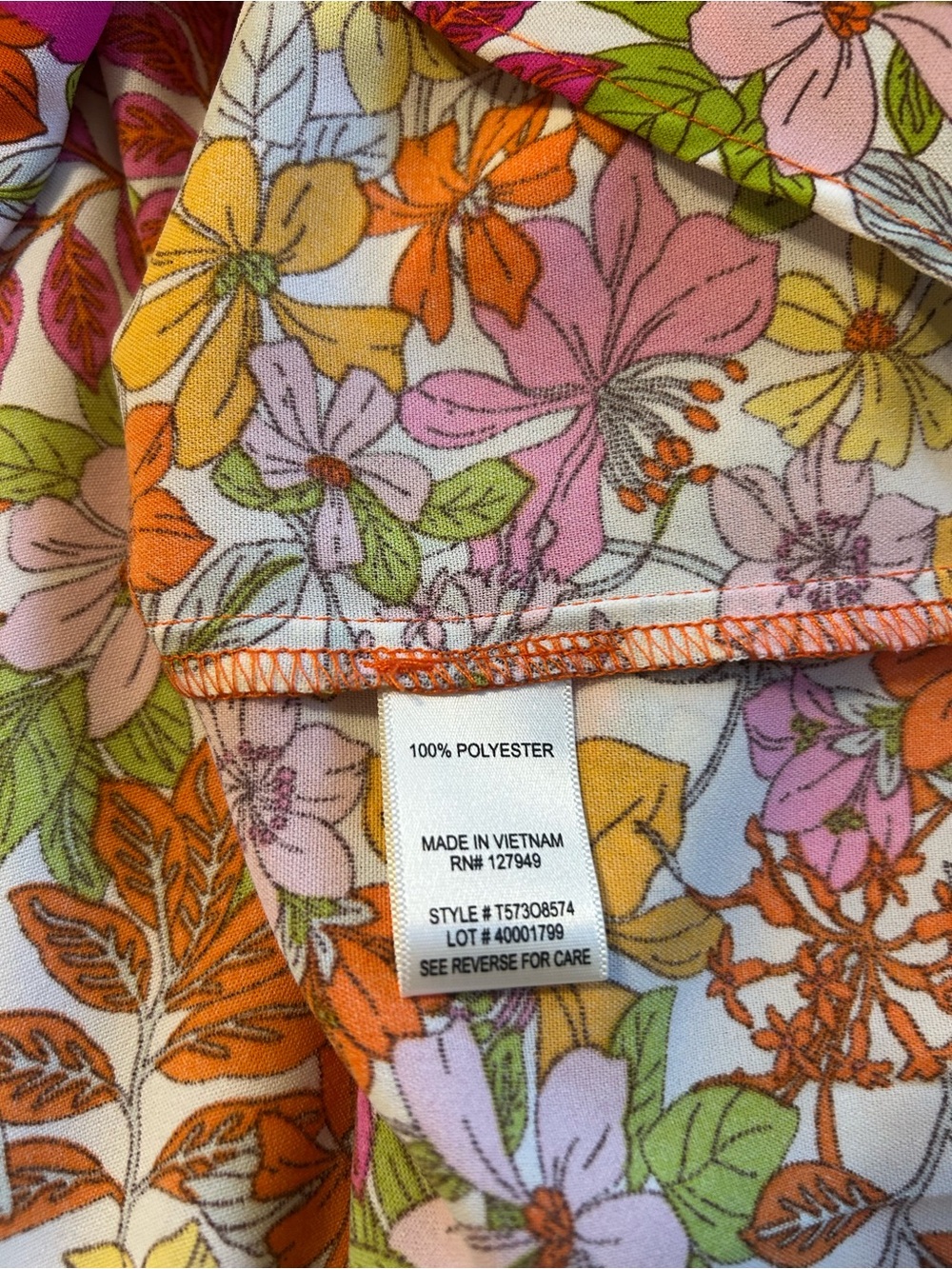 Vibrant Floral Tie-Front Pantsuit - Multicolor - Picture 6 of 6